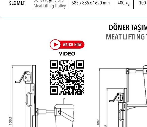 KLGMLTR Maßzeichnung mit minimaler und maximaler Position